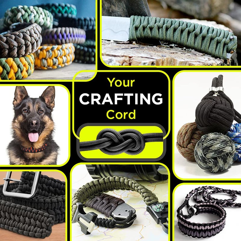 TECEUM Paracord Type III 550 Black –100 ft – 4mm – Tactical Rope MIL-SPEC – Outdoor para Cord –Camping Hiking Fishing Gear and Equipment EDC Parachute Cord Strong Survival Utility Rope 016 - Image 4
