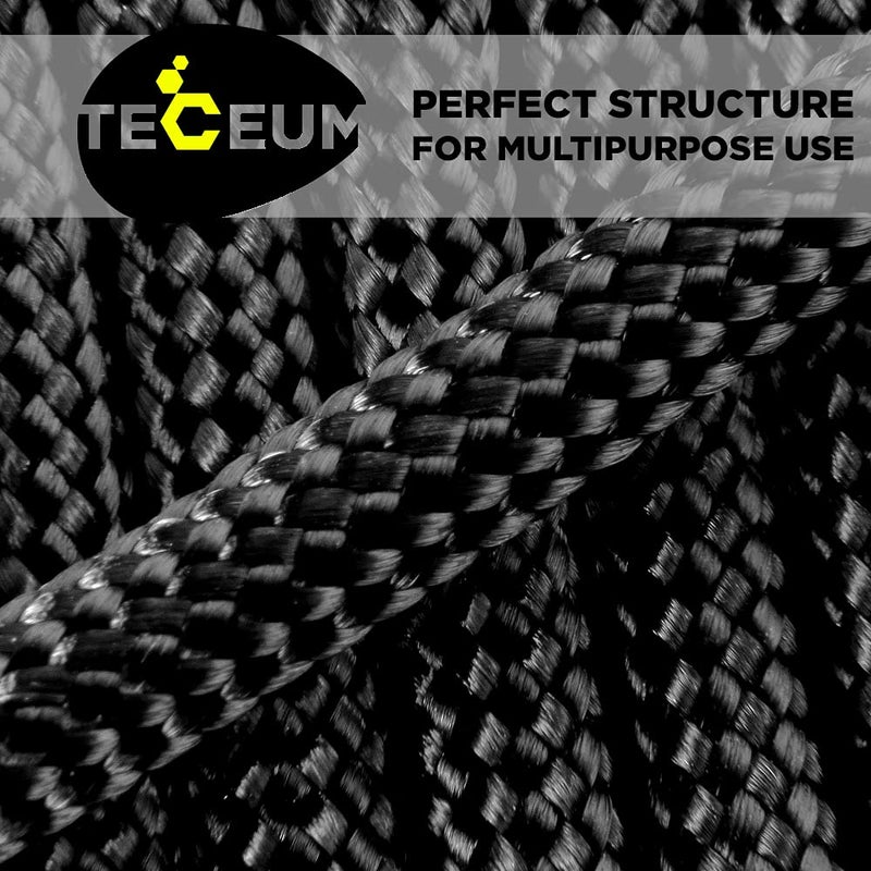 TECEUM Paracord Type III 550 Black –100 ft – 4mm – Tactical Rope MIL-SPEC – Outdoor para Cord –Camping Hiking Fishing Gear and Equipment EDC Parachute Cord Strong Survival Utility Rope 016 - Image 5
