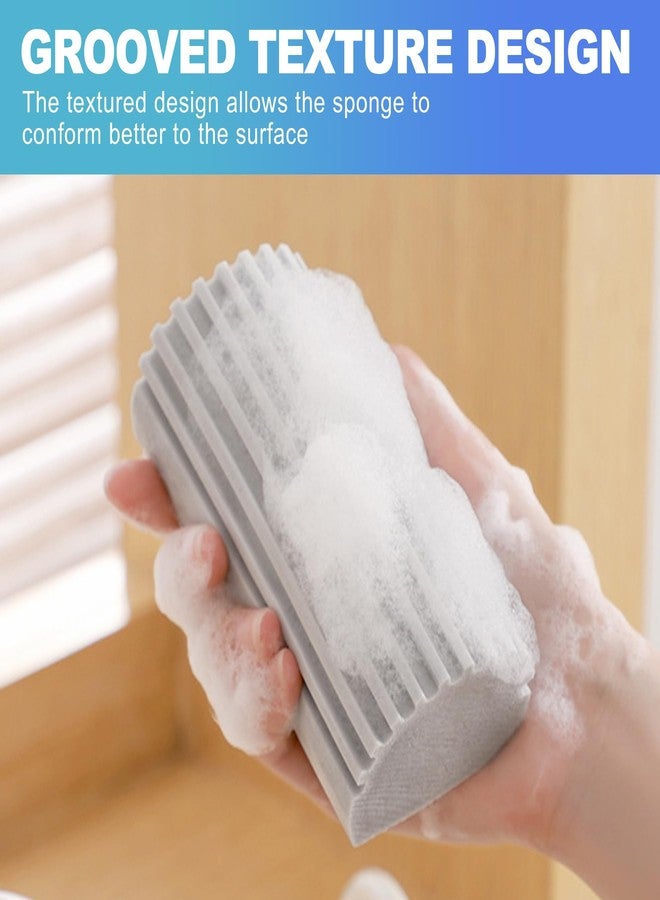 CoguZed 4 Pack Damp Clean Duster Sponge, Reusable Ridged PVA Cleaning Sponges for Dusting, All-Purpose Grooved Wet Dusting Tool for Blinds, Baseboards, Vents and Mirrors, Grey - Image 4