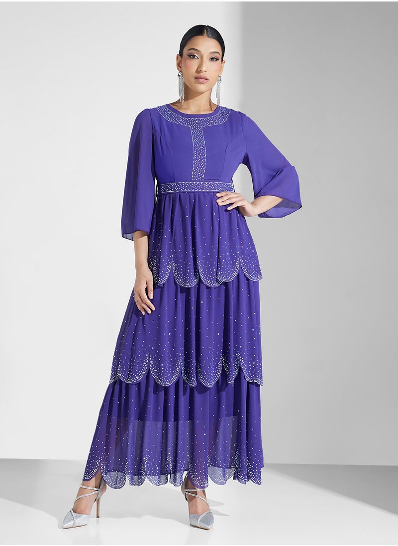 Khizana - Shimmer Dress With Layers - Image 1