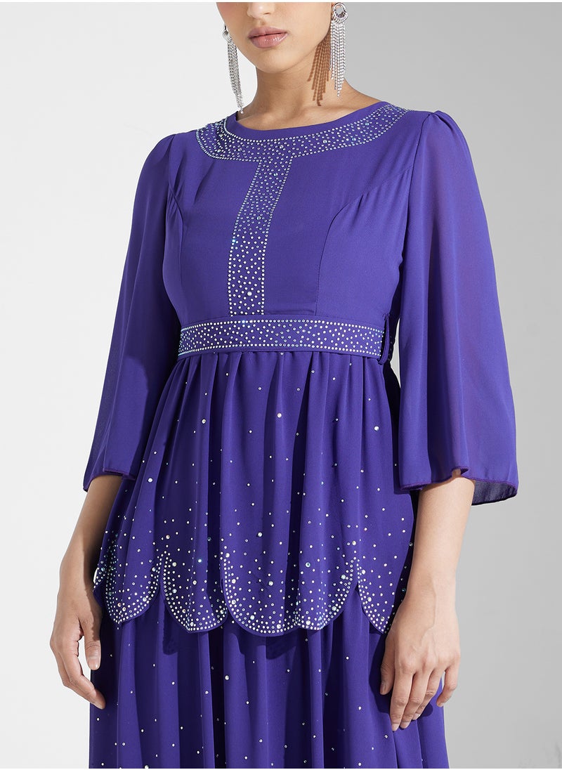 Khizana - Shimmer Dress With Layers - Image 1
