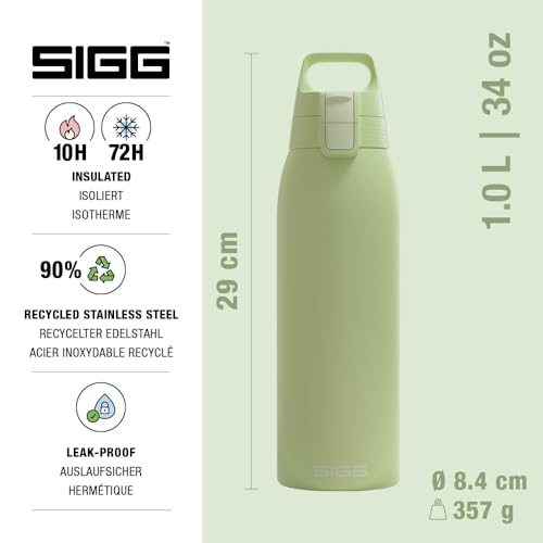 SIGG Insulated Water Bottle Shield Therm One Eco Green Suitable For Carbonated Beverages Leakproof Dishwasher Safe BPA Free 90 Recycled Stainless Steel Pink 34 Oz - Image 3