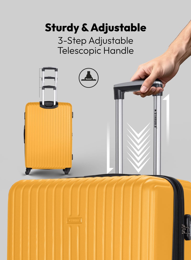 ستارجولد مجموعة أمتعة من 4 قطع، حقيبة سفر صلبة من مادة ABS مع سحاب قابل للتمدد، وعجلات دوارة 360 درجة، وقفل رقمي، وحقيبة سفر خفيفة الوزن بعجلات - Image 5