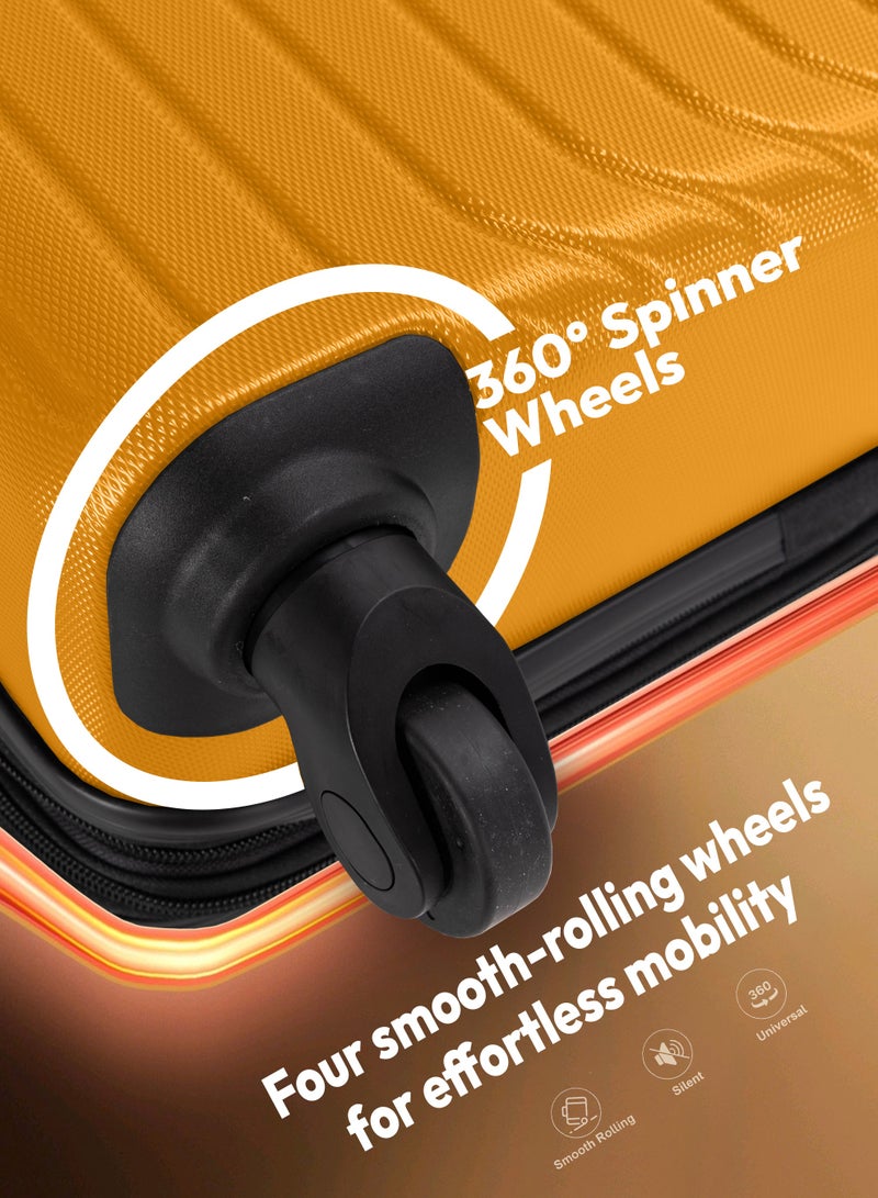 ستارجولد مجموعة أمتعة من 4 قطع، حقيبة سفر صلبة من مادة ABS مع سحاب قابل للتمدد، وعجلات دوارة 360 درجة، وقفل رقمي، وحقيبة سفر خفيفة الوزن بعجلات - Image 3