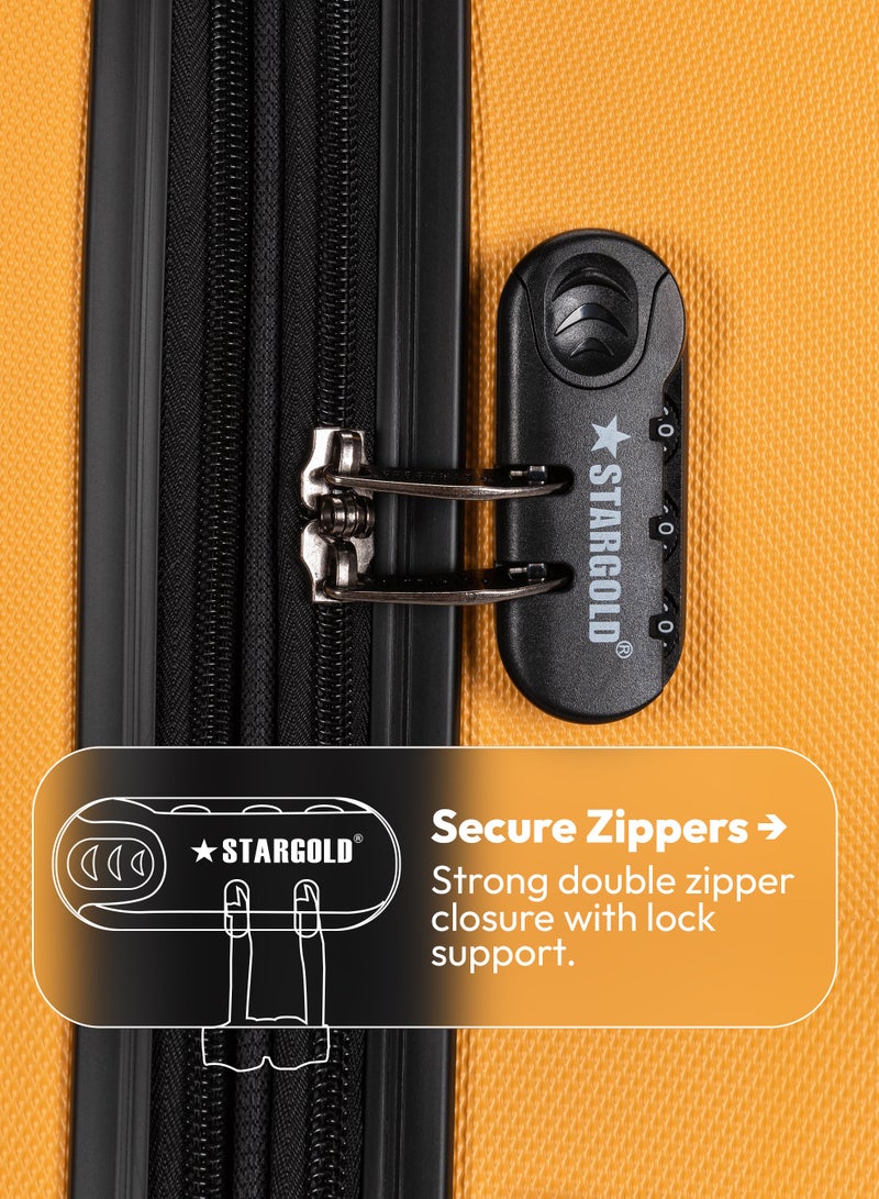 ستارجولد مجموعة أمتعة من 4 قطع، حقيبة سفر صلبة من مادة ABS مع سحاب قابل للتمدد، وعجلات دوارة 360 درجة، وقفل رقمي، وحقيبة سفر خفيفة الوزن بعجلات - Image 4