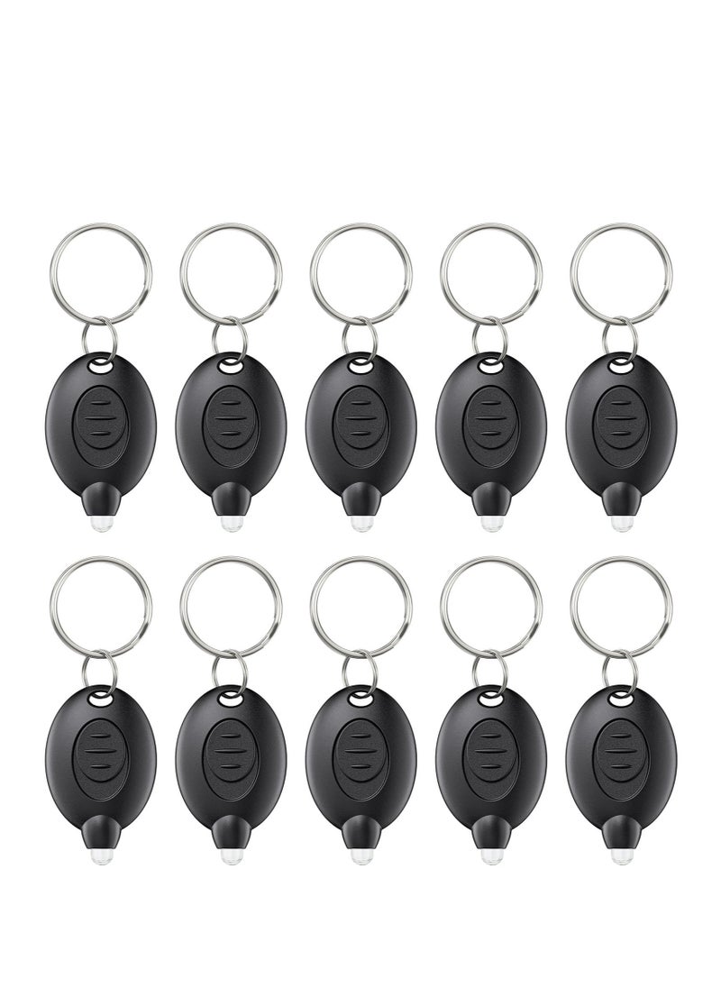 Excefore - Mini LED Keychain, 10 Pcs Mini LED Keychain Flashlight, 12 Lumen Portable Ultra Bright Battery Powered, for EDC Outdoor Camping Hiking and Emergency Lighting - Image 1