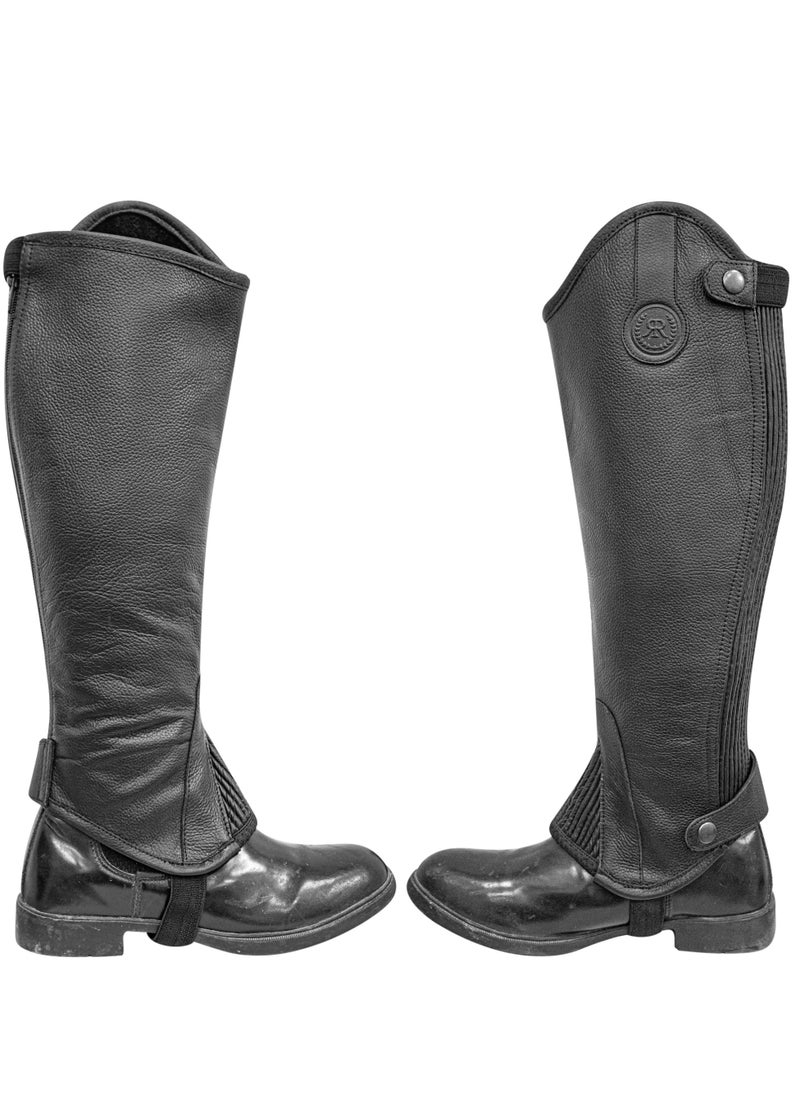 Royal Riders Premium Horse Riding Half Chaps - Cow Leather, Luxurious & Durable Equestrian Half Chaps for Men & Women - #10026501  - Image 1