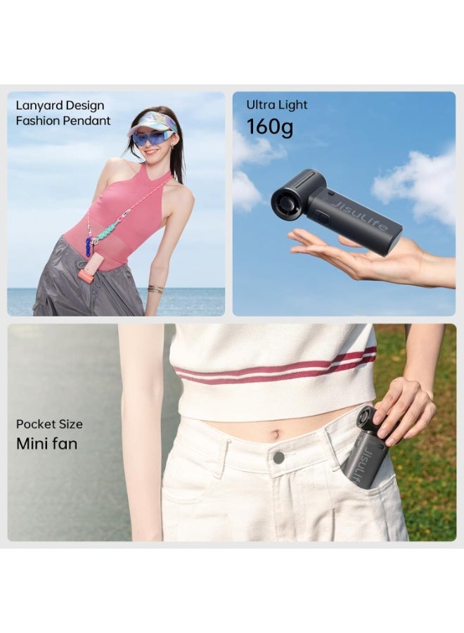 JISULIFE Turbo Hand Fan  2024 Ultra Power Pocket Fan Unique Sleek Design Mini Handheld Fan 5000 mAh - Image 3