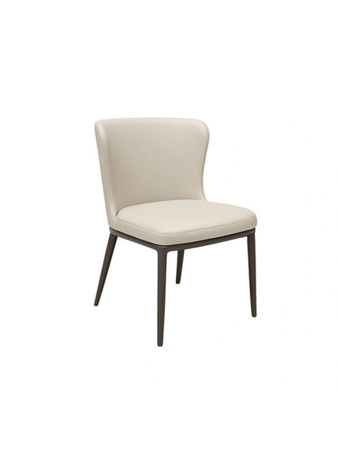 YI ONE Dining Chair – Dark Beige PU Leather Luxury Chair with Sleek Metal Legs, Modern Dining Room Furniture - Image 3