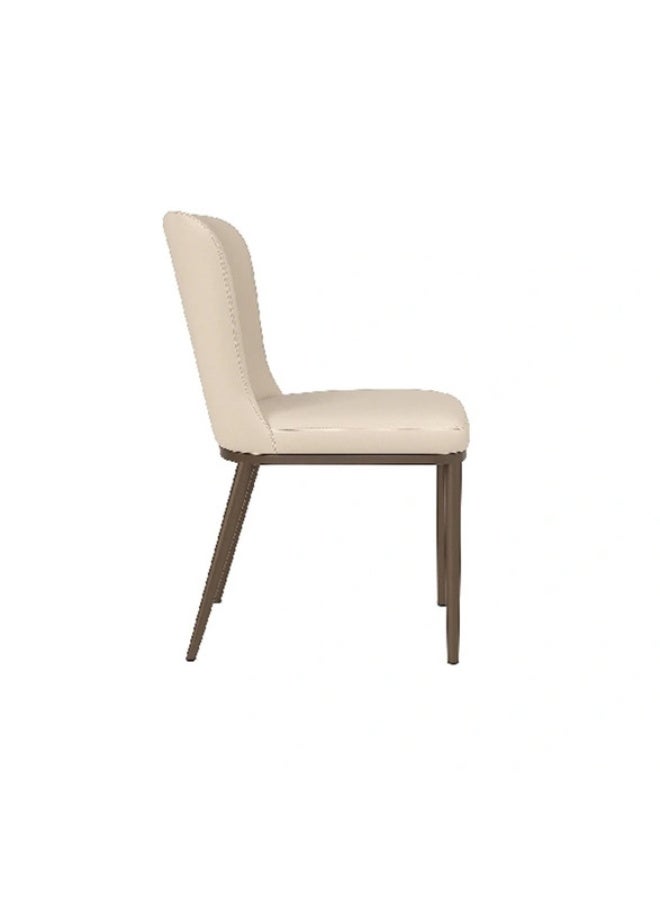 YI ONE Dining Chair – Dark Beige PU Leather Luxury Chair with Sleek Metal Legs, Modern Dining Room Furniture - Image 4