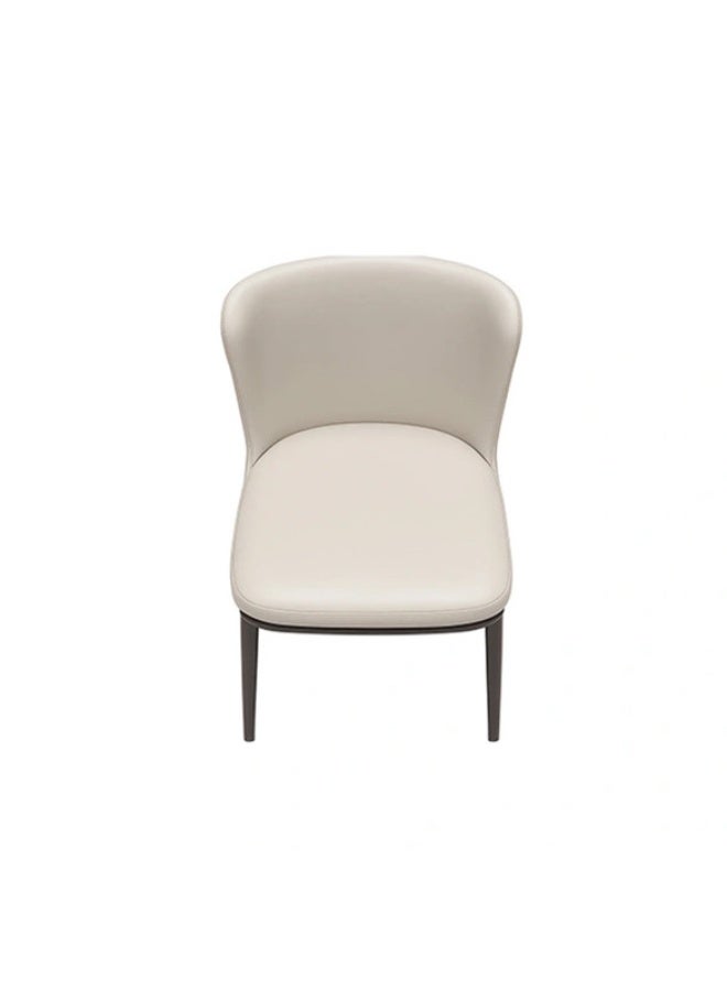YI ONE Dining Chair – Dark Beige PU Leather Luxury Chair with Sleek Metal Legs, Modern Dining Room Furniture - Image 5
