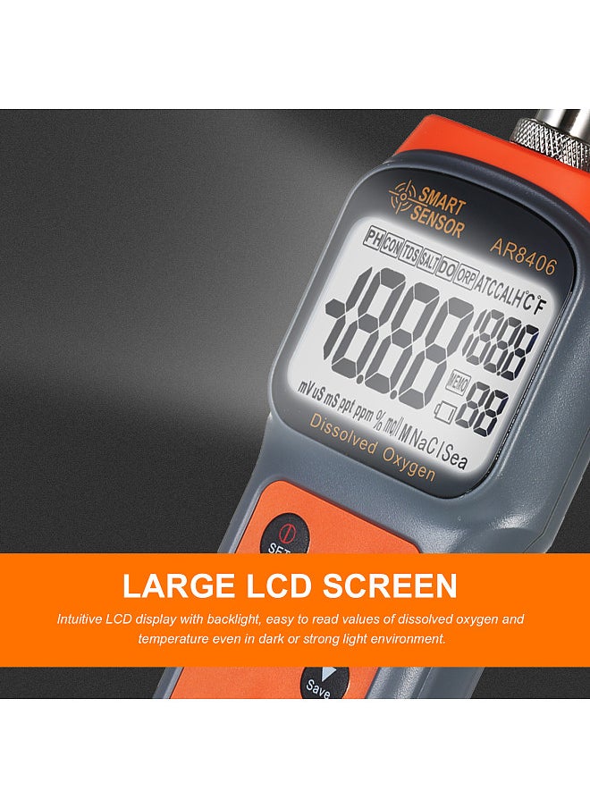 SMART SENSOR Digital Dissolved Oxygen Detector Dissolved Oxygen Meter Portable DO Tester Water Quality Tester Dissolved Oxygen Analyzer  - Image 4