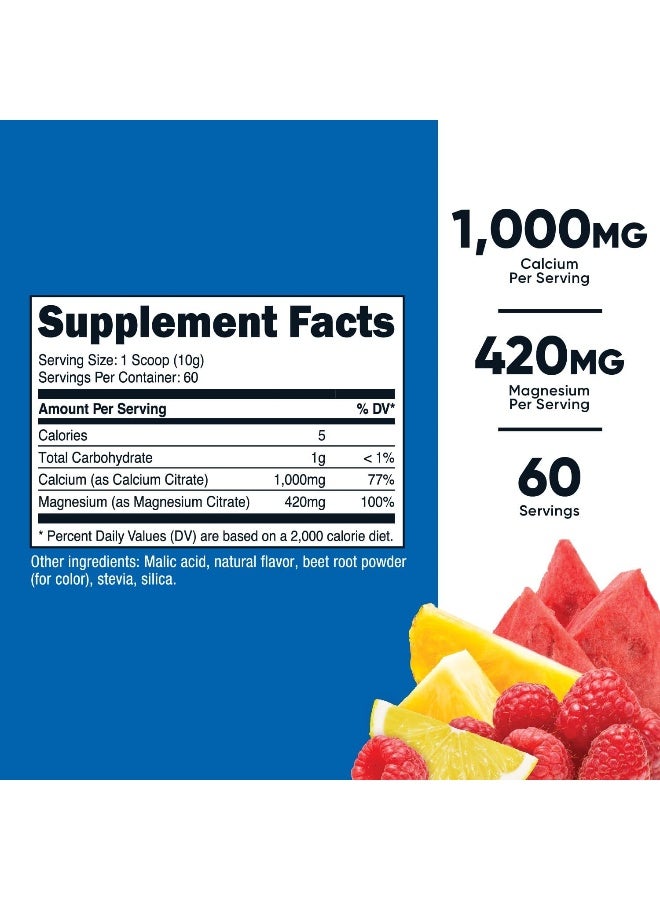 Nutricost مسحوق الكالسيوم والمغنيسيوم من نوتريكوست (نكهة فواكه، 60 حصة) - Image 2