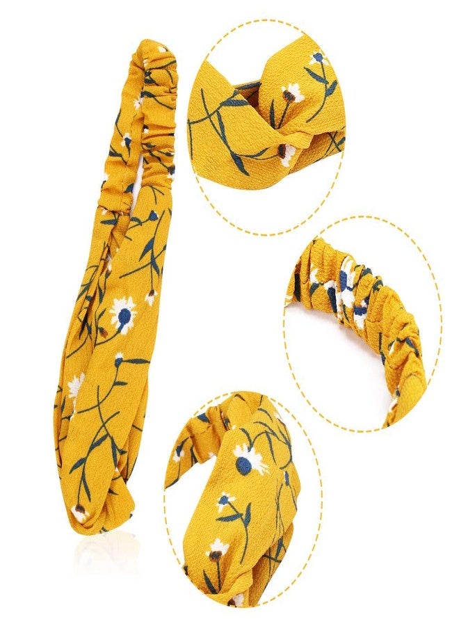 EPARTY مجموعة من 20 ربطة شعر بوهيمية للنساء، إكسسوارات شعر مطاطية مزينة بالزهور بتصميم كلاسيكي، ربطات شعر للبنات بتصميم عقدة ملتوية - Image 2