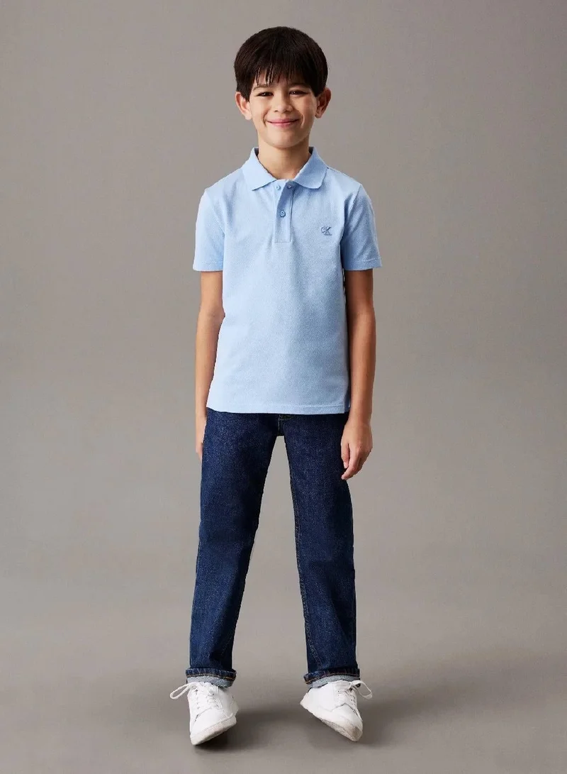 Calvin Klein Jeans Blue Bell Stretch Pique Polo Shirt for Men | Best Price UAE