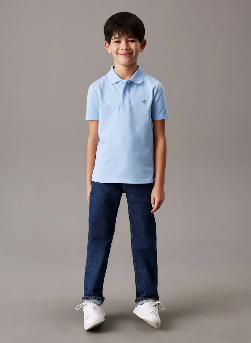 Calvin Klein Jeans Blue Bell Stretch Pique Polo Shirt for Men | Best Price UAE