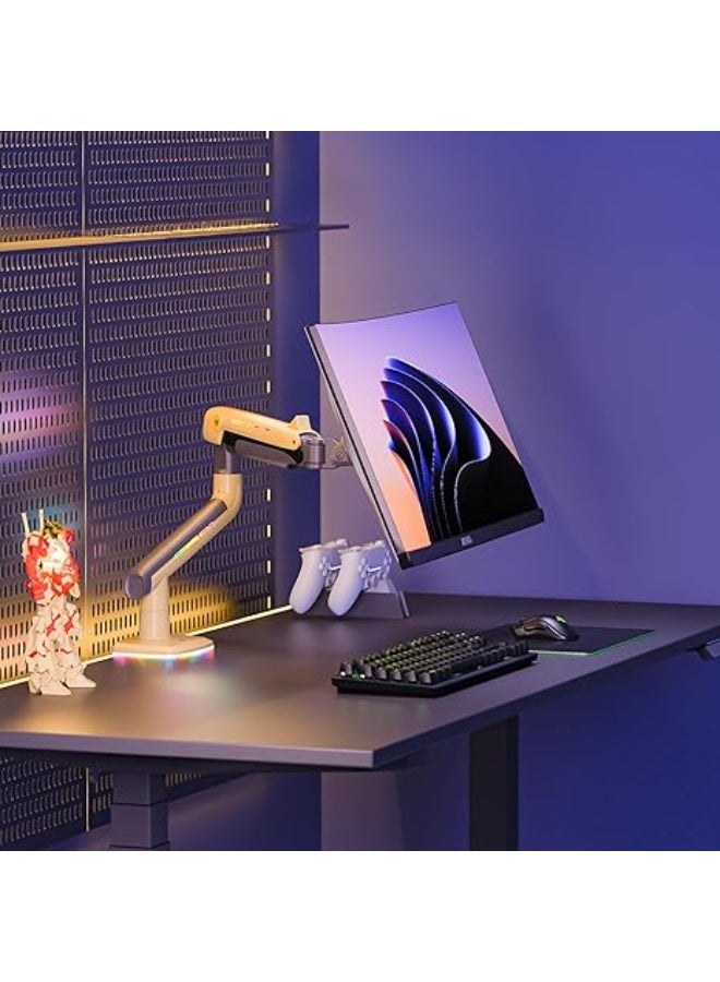 NB NORTH BAYOU NB Gaming Monitor Arm – Heavy Duty Adjustable Stand for 32–60 Inch Screens with RGB Light, Ergonomic Design & VESA Compatibility - Image 5