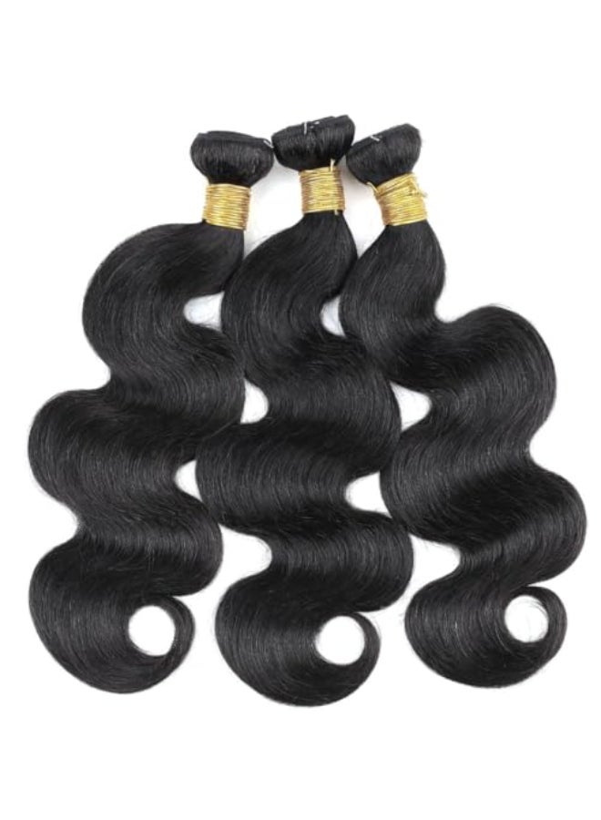 AUTTO Brazilian Human Hair 1 Bundle Body Wave Human Hair Single Bundle 28inch 12A 100 Unprocessed Virgin Human Hair Body Wave Quick Weave Bundles Raw One Bundle Deals Natural Black - Image 3