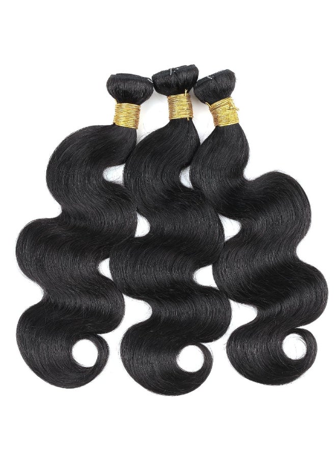 AUTTO Brazilian Human Hair 1 Bundle Body Wave Human Hair Single Bundle 28inch 12A 100 Unprocessed Virgin Human Hair Body Wave Quick Weave Bundles Raw One Bundle Deals Natural Black - Image 4
