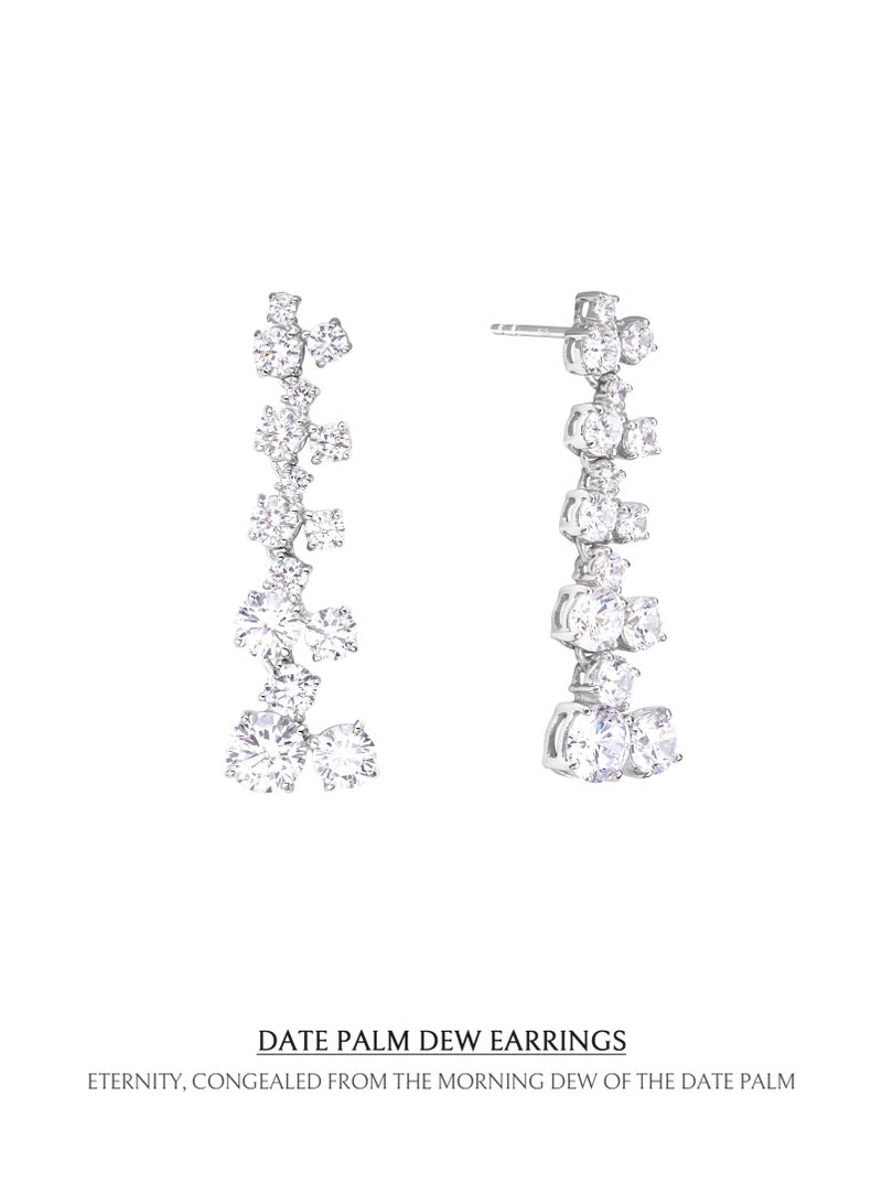 أونال أقراط "ندى النخيل" للسيدات – أناقة الفضة الإسترليني المرصعة بالزركونيا البيضاء، من مجموعة الشرق الأوسط الحصرية - Image 4