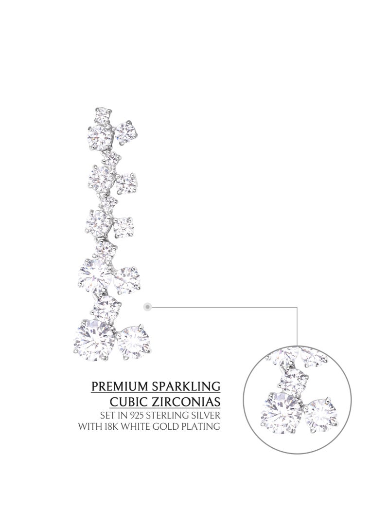 أونال أقراط "ندى النخيل" للسيدات – أناقة الفضة الإسترليني المرصعة بالزركونيا البيضاء، من مجموعة الشرق الأوسط الحصرية - Image 5