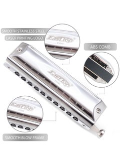 Generic East top Professional Chromatic Harmonica 10 Holes 40 Tone C Instrument with Case Top Grade for Adults Professional Player Beginner Student Birthday Gift  - Image 2