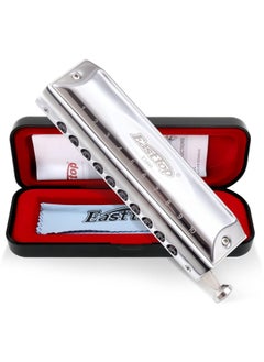 Generic East top Professional Chromatic Harmonica 10 Holes 40 Tone C Instrument with Case Top Grade for Adults Professional Player Beginner Student Birthday Gift  - Image 1