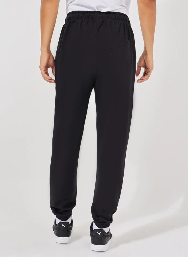 Styli Oversized Varsity Print Joggers with Elasticated Hem