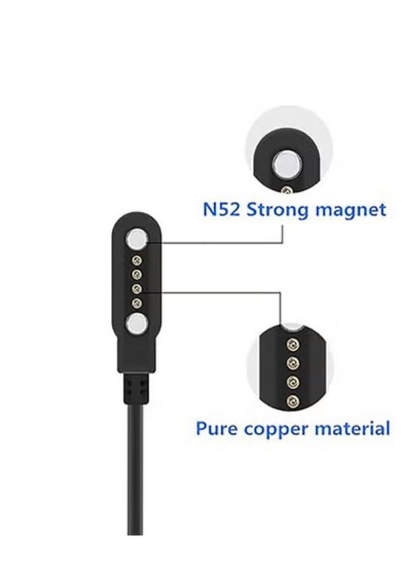 Generic Smart Watch Magnetic Charging Cable 2/4Pin 2.84/4.0/7.62mm Wristwatch USB Power Charger Spacing Replacement Magnetic USB Charging Cable for Smart Watch  - Image 3