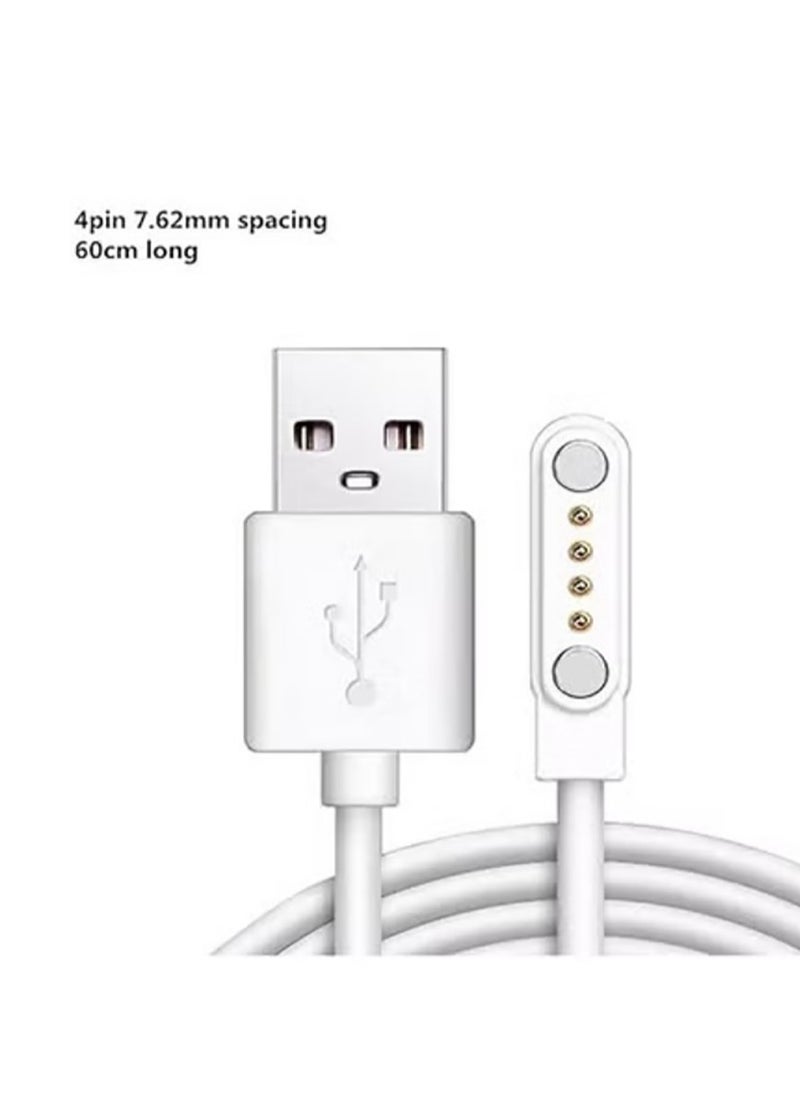 Generic Smart Watch Magnetic Charging Cable 2/4Pin 2.84/4.0/7.62mm Wristwatch USB Power Charger Spacing Replacement Magnetic USB Charging Cable for Smart Watch  - Image 2
