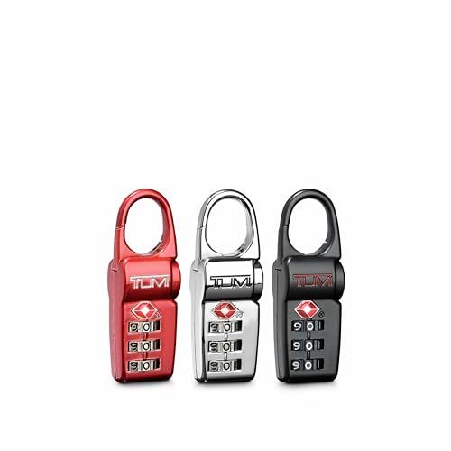 TUMI - TSA Lock Box - Combination Lock for Luggage & Backpack - TSA-Approved Locks - Travel Security Accessories - Set of 3 - Black/Silver/Red - Image 1