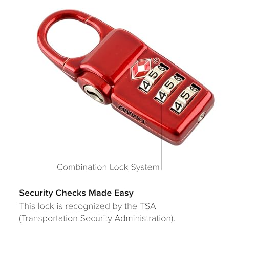 TUMI - TSA Lock Box - Combination Lock for Luggage & Backpack - TSA-Approved Locks - Travel Security Accessories - Set of 3 - Black/Silver/Red - Image 3