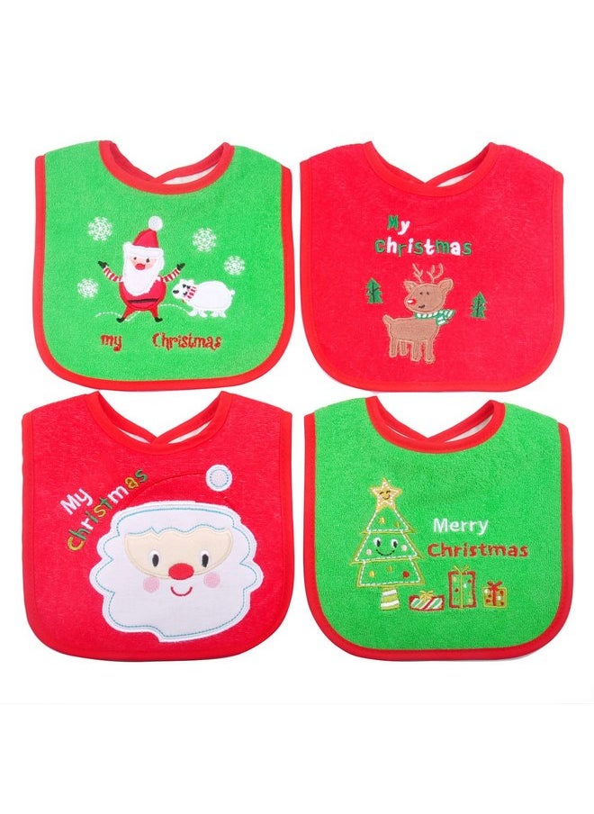 Dream Loom - Dream Loom Christmas Baby Bibs 4pcs, First Xmas Baby Gift, for Babies Newborns and Toddler - Image 1