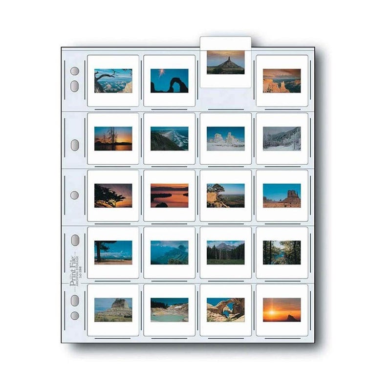Print File 2x2-20B Archival Storage Page for 20 Slides - Pack of 25 - 050-0270 - Image 2
