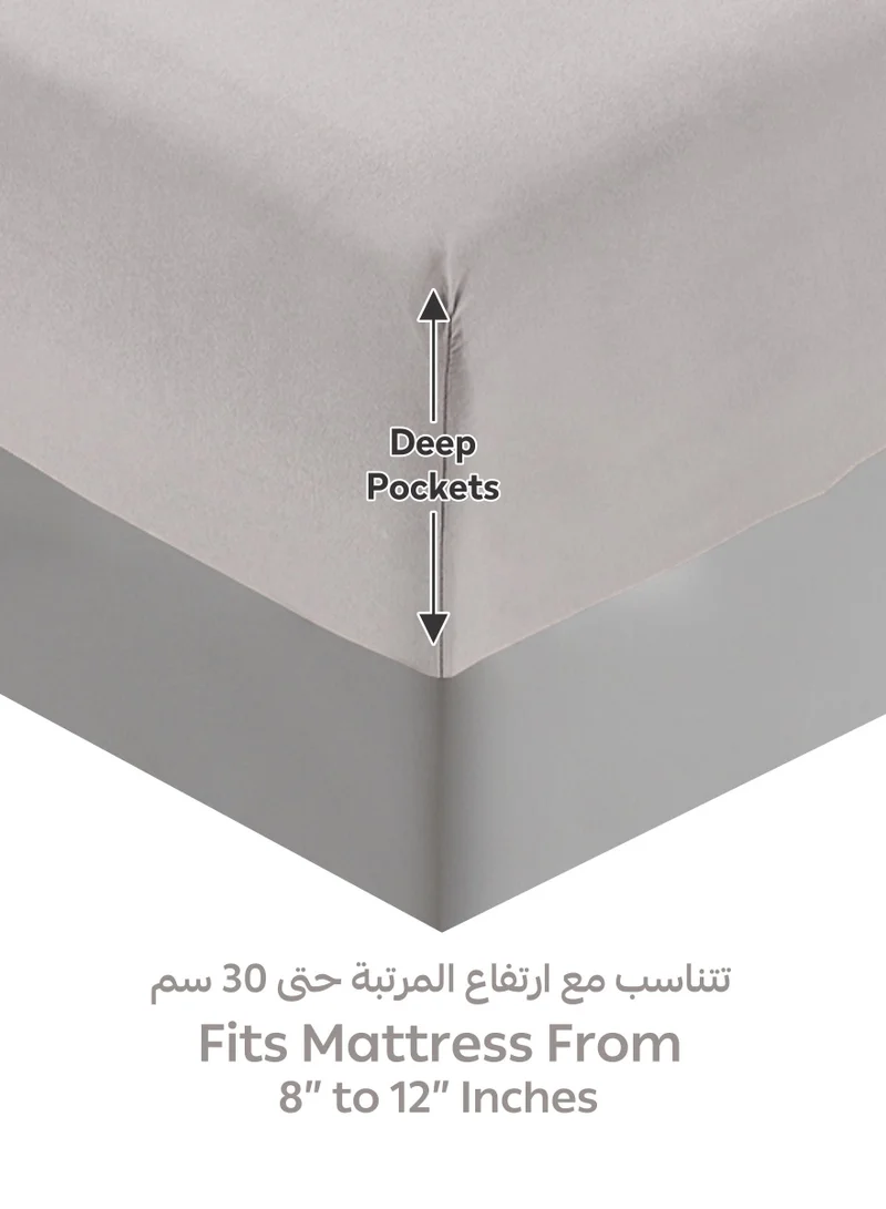 Donetella Bedding Fitted Sheet - Fits 120x200 Cm For Single Bed - 2 Pcs (1 Fitted Sheet and 1 Pillowcases) - 35 Cm Deep Pocket - Solid Bed Sheet