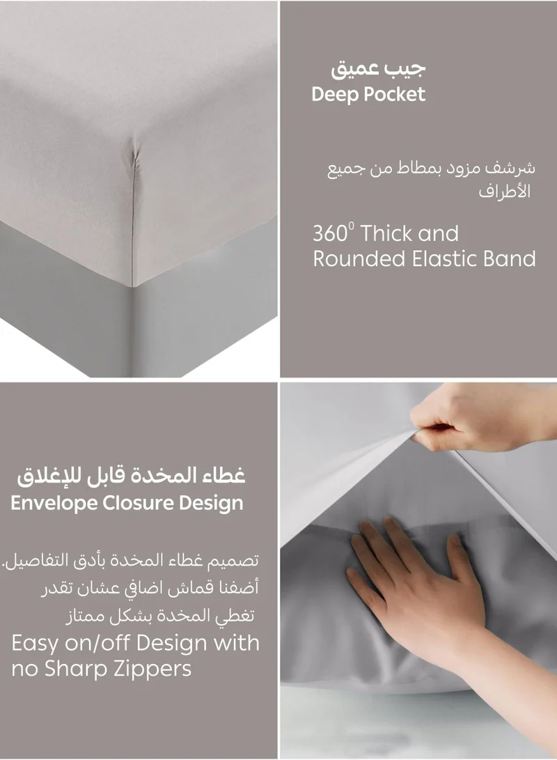 Donetella Bedding Fitted Sheet - Fits 120x200 Cm For Single Bed - 2 Pcs (1 Fitted Sheet and 1 Pillowcases) - 35 Cm Deep Pocket - Solid Bed Sheet
