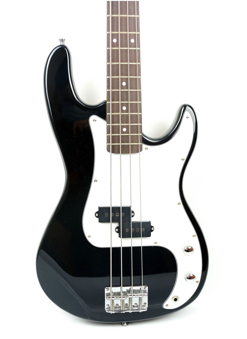 Mike Music 46inch Electric Bass Guitar Full Size 4 String Rosewood Basswood with Bag and Cable and Extra strings (Electric Bass 4 strings, Black)  - Image 3