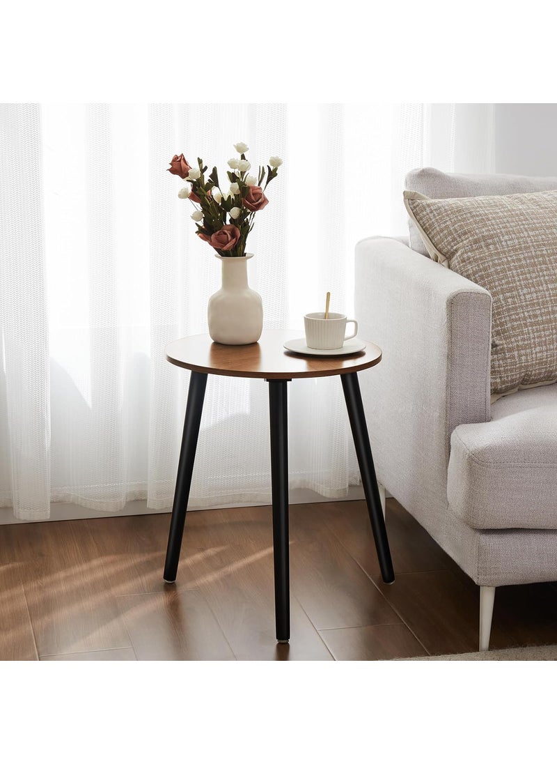 VASIL MART VASIL MART Wooden Coffee Table End Round Coffee Table Side Tables for Small Spaces Entryway Table Living Room Side Table for Magazines Books and Plants Walnut 