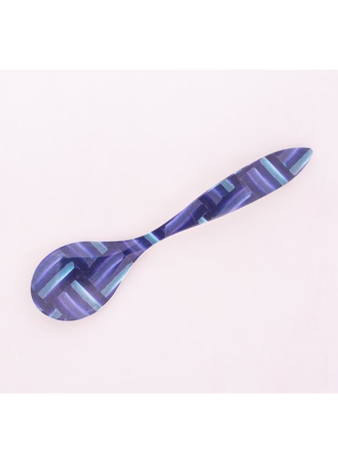 Bright Designs - Melamine Serving Bowl with Serving Spoon and Fork 
Set of 1 (D 26cm H 10cm)bleu Blanc - Image 1