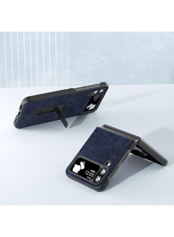 اس-توب جراب لهاتف Samsung Galaxy Z Flip4 بتصميم ريترو من مادة البولي يوريثان مع حامل - Image 3