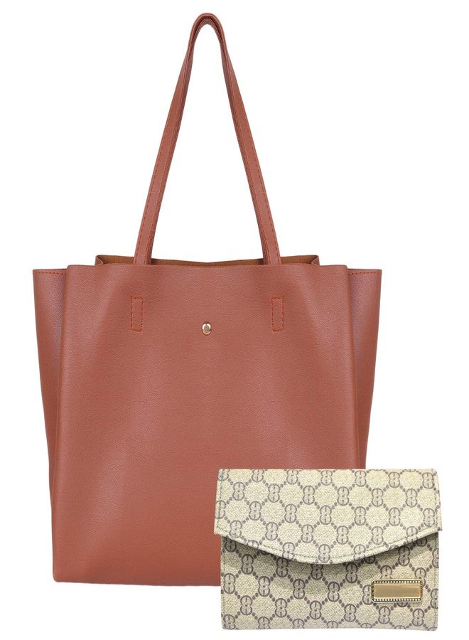 ALIZA Women's Tote Bag Combo (Set of 2, Tan) - Image 1