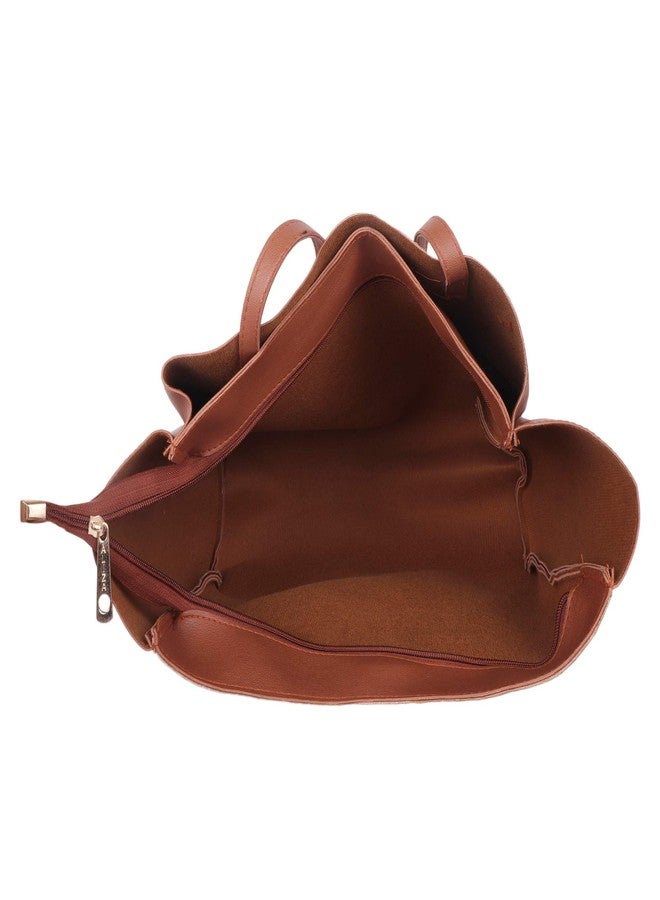 ALIZA Women's Tote Bag Combo (Set of 2, Tan) - Image 5