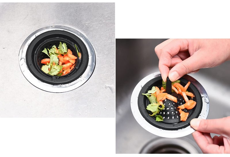 Trifecta Kitchen Sink Strainer Food Catcher 1 PCs 4.5 inch Diameter, Flexible Silicone Kitchen Sink Drainers Traps Food Debris and Prevents Clogs, for Most Kitchen Sink Drains (Black - 1) - Image 3