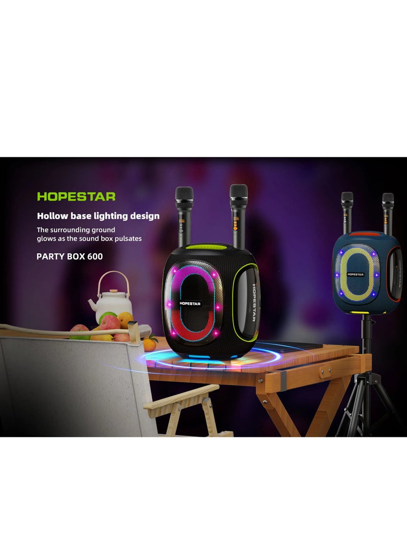 HOPESTAR Hopestar Party Box 600 – 300W Max Loudest Portable Bluetooth Speaker with 2 Wireless Mics, IPX5 Waterproof, Deep Bass, Subwoofer, DSP, RGB Lights, TWS, Karaoke & 30,000mAh Battery – Ultimate Party Boombox  - Image 4