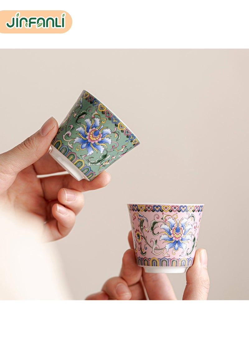 JINFANLI Ceramic Enamel Master Tea Cup with Personalized Tea Bowl - Style 1: Handcrafted Artisan Quality, Traditional Tea Bowl Silhouette, Customizable Design for Tea Connoisseurs - Image 3