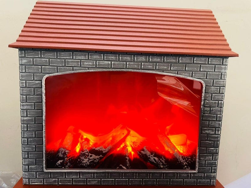 WBD WBD Artificial LED Fireplace with Realistic Log Wood USB and Battery Operated Portable Tabletoop Burning Flame Simulation Effect for Decor Mantelpiece  - Image 2