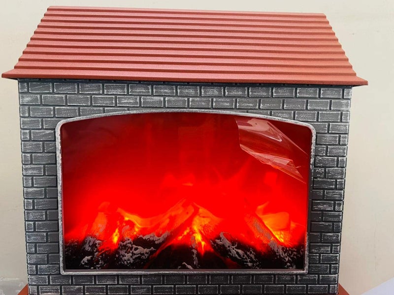 WBD WBD Artificial LED Fireplace with Realistic Log Wood USB and Battery Operated Portable Tabletoop Burning Flame Simulation Effect for Decor Mantelpiece  - Image 1