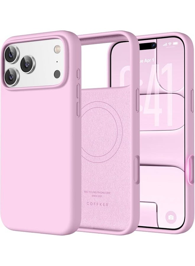 QIRG Silicone Case Compatible with iPhone 17 Pro Max/iPhone 18 Pro Max, Lightweight Phone Case, Wireless Charging Compat., Liquid Silicone Gel Rubber Cover, Anti-Scratch TPU Protective Bumper, （pink）