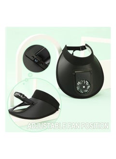 SYOSI Sun Visor Hats with Fan, WVisor with Built-in Fan 2 in 1 Fan Visor Hat Outdoor Cooling Hat Portable Fan Hat Adjustable Visor Fan Sun Protection Hat with 3 Temp Modes for Women Travel UPF 50+  - Image 4