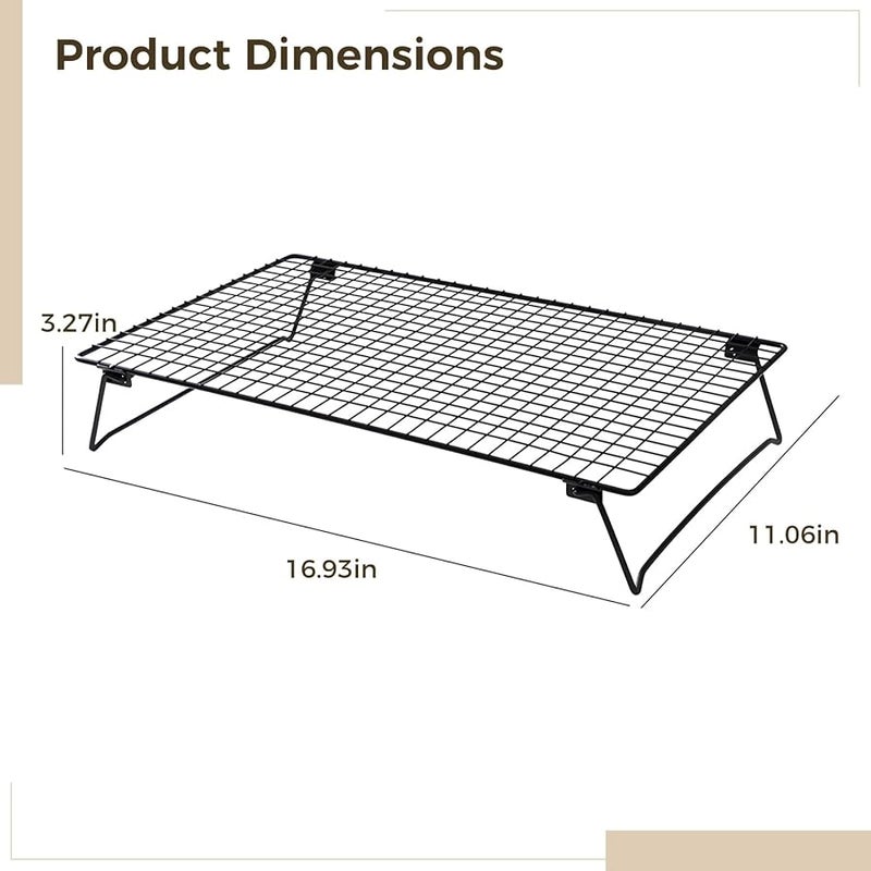 حوامل تبريد قابلة للطي بساقين 2 قطعة من الفولاذ الكربوني للخبز المتساوي توفير المساحة - Image 5